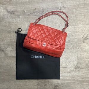Chanel Like Classic Red Quilted Shoulder Bag